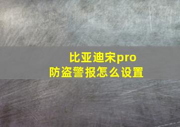 比亚迪宋pro防盗警报怎么设置