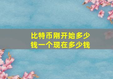 比特币刚开始多少钱一个现在多少钱