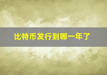 比特币发行到哪一年了