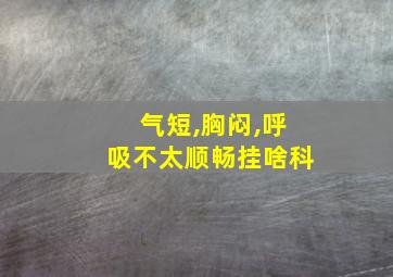 气短,胸闷,呼吸不太顺畅挂啥科