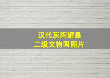 汉代灰陶罐是二级文物吗图片