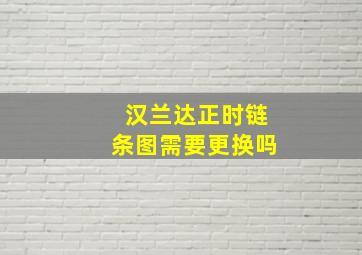 汉兰达正时链条图需要更换吗