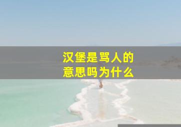 汉堡是骂人的意思吗为什么