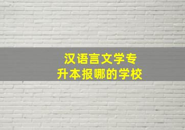 汉语言文学专升本报哪的学校