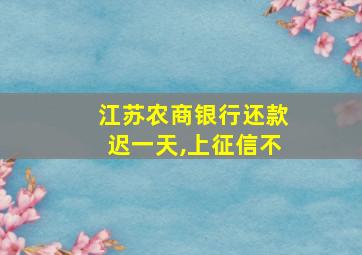 江苏农商银行还款迟一天,上征信不