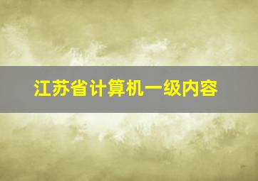 江苏省计算机一级内容