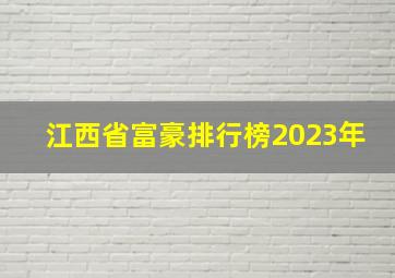 江西省富豪排行榜2023年