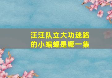 汪汪队立大功迷路的小蝙蝠是哪一集