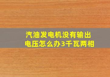 汽油发电机没有输出电压怎么办3千瓦两相