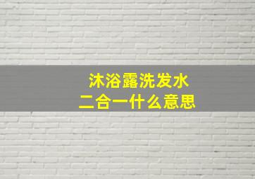 沐浴露洗发水二合一什么意思