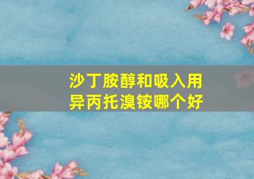 沙丁胺醇和吸入用异丙托溴铵哪个好