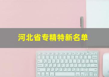 河北省专精特新名单