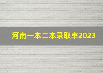 河南一本二本录取率2023