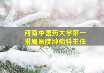 河南中医药大学第一附属医院肿瘤科主任