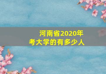 河南省2020年考大学的有多少人