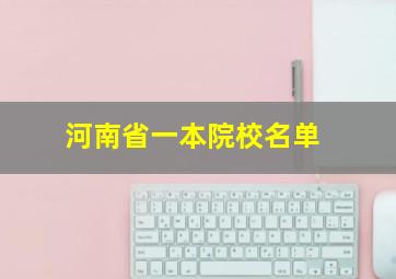 河南省一本院校名单