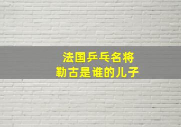 法国乒乓名将勒古是谁的儿子