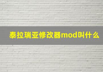 泰拉瑞亚修改器mod叫什么