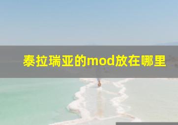 泰拉瑞亚的mod放在哪里