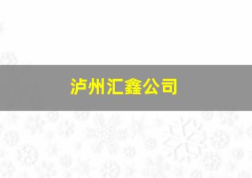 泸州汇鑫公司