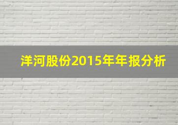 洋河股份2015年年报分析