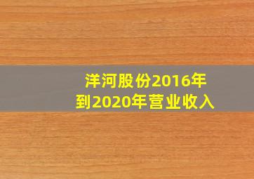 洋河股份2016年到2020年营业收入