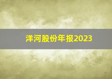 洋河股份年报2023