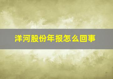 洋河股份年报怎么回事