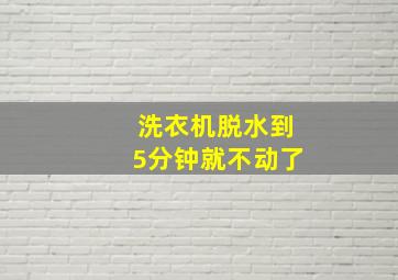 洗衣机脱水到5分钟就不动了