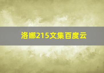 洛娜215文集百度云