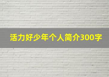 活力好少年个人简介300字