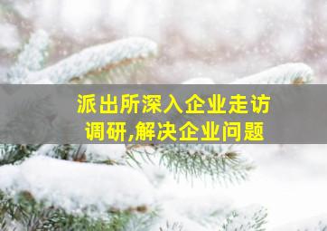 派出所深入企业走访调研,解决企业问题