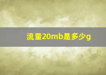 流量20mb是多少g