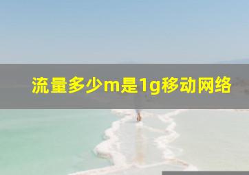 流量多少m是1g移动网络