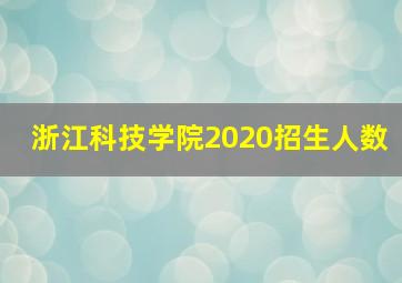 浙江科技学院2020招生人数