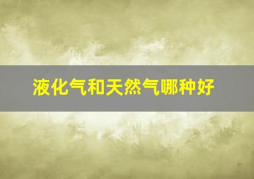 液化气和天然气哪种好