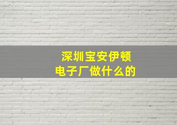 深圳宝安伊顿电子厂做什么的