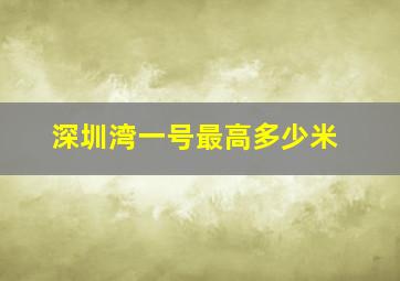 深圳湾一号最高多少米