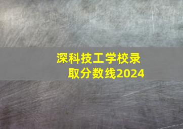 深科技工学校录取分数线2024