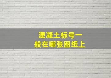 混凝土标号一般在哪张图纸上