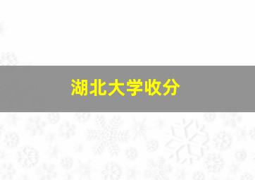 湖北大学收分