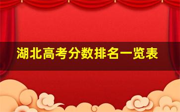 湖北高考分数排名一览表