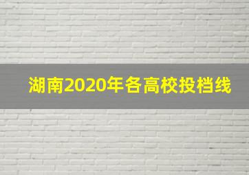 湖南2020年各高校投档线