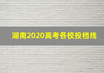 湖南2020高考各校投档线