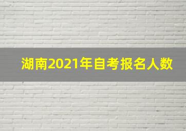 湖南2021年自考报名人数