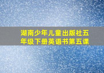 湖南少年儿童出版社五年级下册英语书第五课