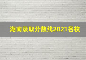 湖南录取分数线2021各校