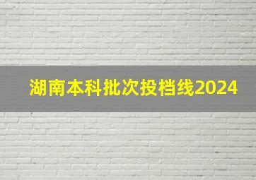 湖南本科批次投档线2024