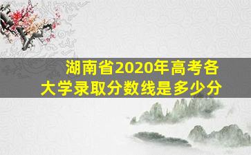 湖南省2020年高考各大学录取分数线是多少分