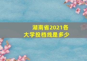 湖南省2021各大学投档线是多少